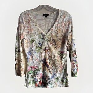 Cubism Size S Patchwork Long Sleeve Top Multicolor Fairy Grunge Artsy Eclectic